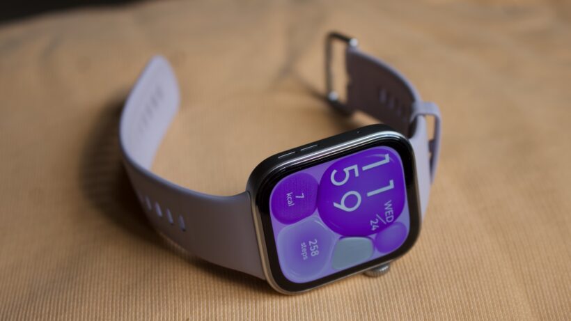 huawei watch fit 4 lifestyle image with yellow background